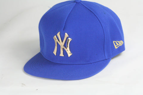 Yankees Gold Embelm blue snapback - HatsbyWill
 - 1