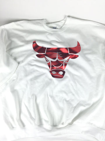 Bulls Wht/CrimRed T-shirt - HatsbyWill
 - 1