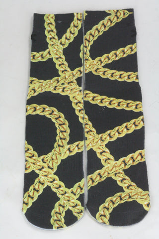 Black gold chain Socks - HatsbyWill
 - 1