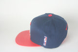 Wizards Navy Blue & red leather Brim Snapback - HatsbyWill
 - 4
