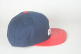 Wizards Navy Blue & red leather Brim Snapback - HatsbyWill
 - 3
