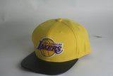 Lakers yellow leather brim Snapback - HatsbyWill
 - 1