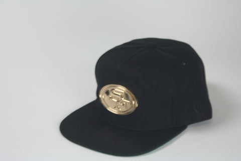 San fran gold logo all black Snapback - HatsbyWill
 - 1