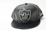 Raiders grey leather snapback - HatsbyWill
 - 2