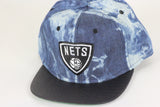 Nets logo Stonewash black brim Snapback - HatsbyWill
 - 1
